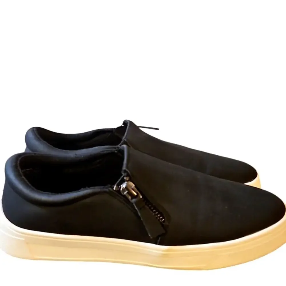 Kensie Soren Women’s Slip On Sneaker Size 6.5 Black Platform Casual Comfort Shoe